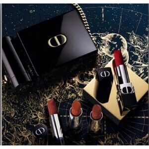 Limited Edition DIOR ROUGE MINAUDIERE CASE W/ 4 PC LIPSTICK COLLECTION